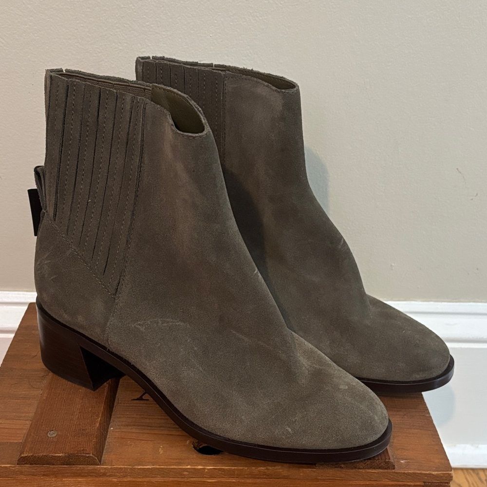Dolce Vita Taupe Suede Ankle Booties